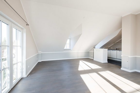 Dining area with open kitchen
