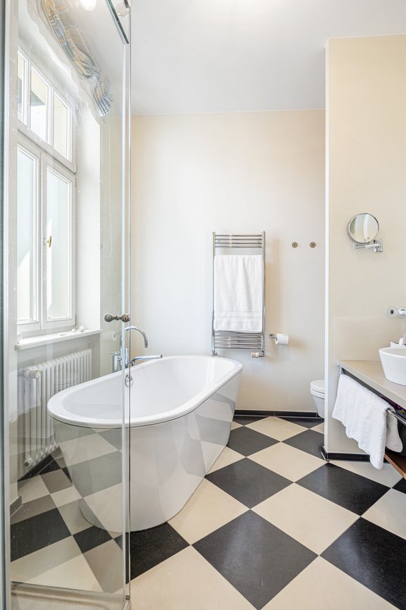 Master bathroom with freestanding bathtub