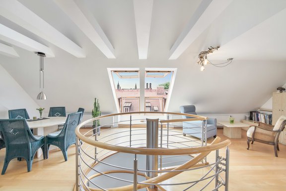 The attic maisonette opens up spectacular views of Munich's landmarks