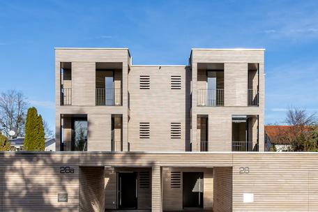 Architecture, color and light: Newly built semi-detached house with high-class interior design