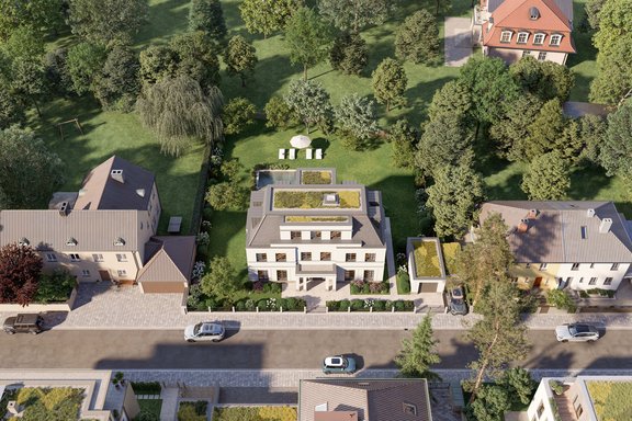 Aerial view of villa (visualized)