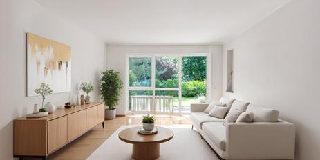 Attractive garden apartment with variable floor plan options in a quiet prime location by the castle park