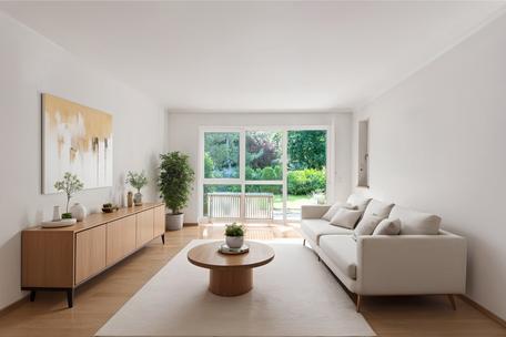 Attractive garden apartment with variable floor plan options in a quiet prime location by the castle park