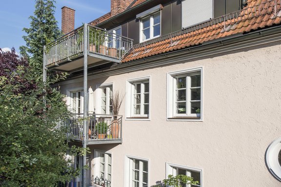 Balkon mit Westsonne