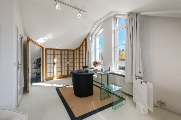 Roof studio filled with lights