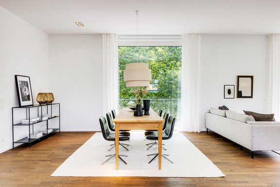 Spacious dining area