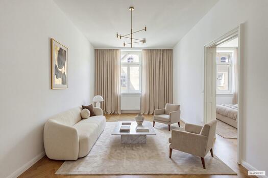 Wohnzimmer (virtuell möbliert)