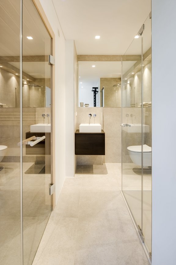 Fitness area with sauna