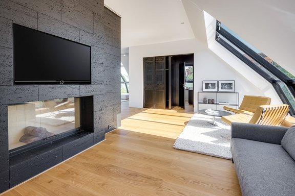 Fireplace and TV lounge