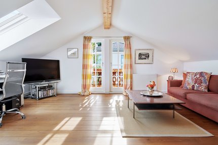 Bright children's room or study on the top floor