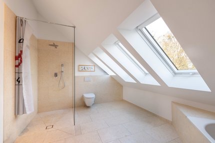 Shower room in the attic