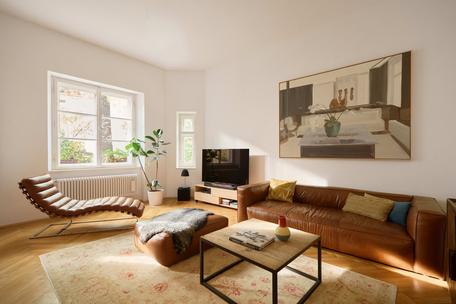 Stately 204 m² luxury floor with the charm of an old building and idyllic communal garden