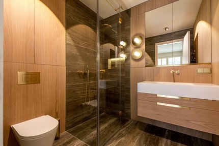 Analog guest shower room