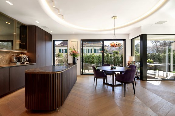 Exquisite furniture style kitchen island made in Italy