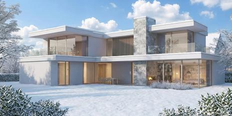 In a prime location in Gräfelfing: minimalist architect-designed villa under construction by Jacob & Spreng