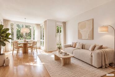 In a quiet location: 2-room garden apartment with an ideal floor plan
