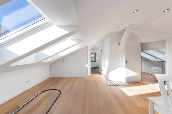 Roof studio filled with lights