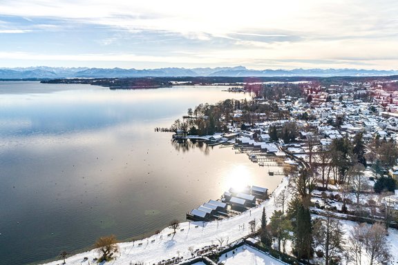 Dream panorama of lake and mountains