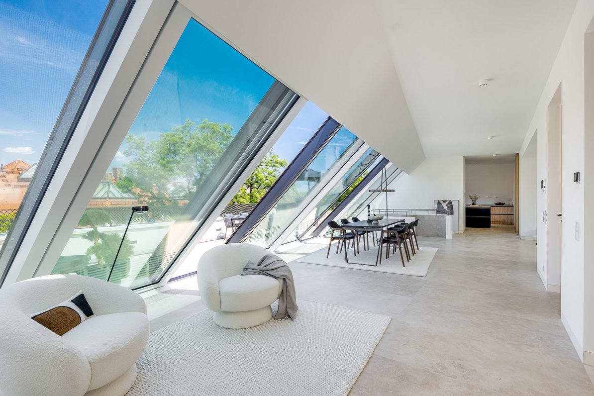 Dining area with view into the kitchen