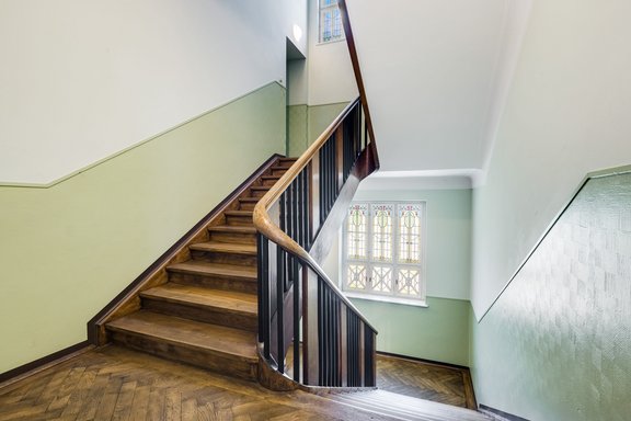Historic staircase with elevator