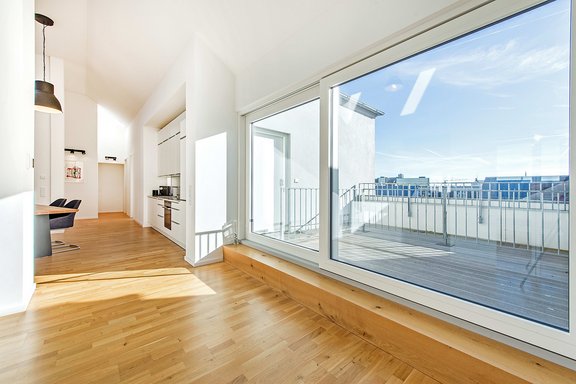 Living-dining area with roof terrace