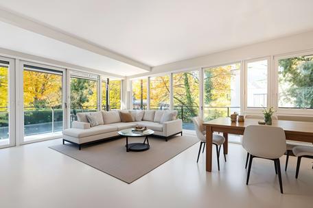 Light-filled city home with stylish aesthetics and balcony terrace in a top location