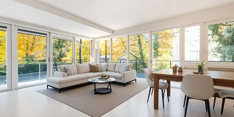 Light-filled city home with stylish aesthetics and balcony terrace in a top location