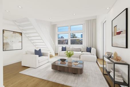 Exclusive attic apartment with gallery: spacious living area and south-facing windows, in need of renovation