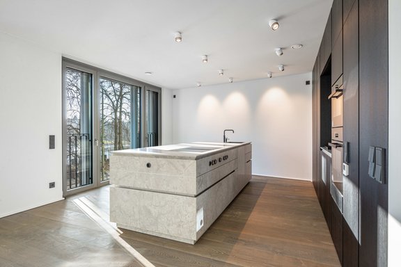 Cooking island made of natural stone