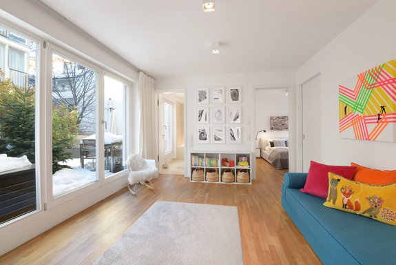 Living room with roof terrace