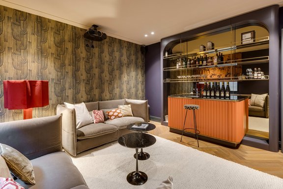 Home theater with bar