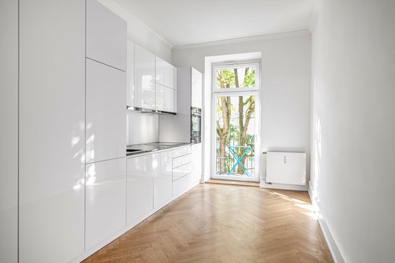 Modern fitted kitchen with brand appliances