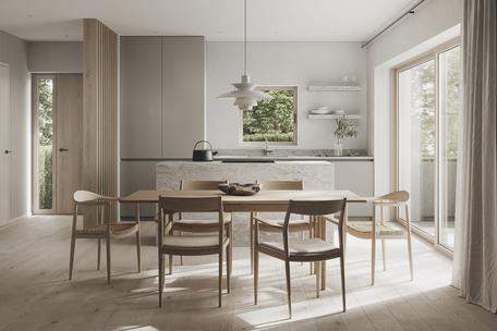 New build: particularly spacious 4-room apartment with wrap-around balcony and loggia