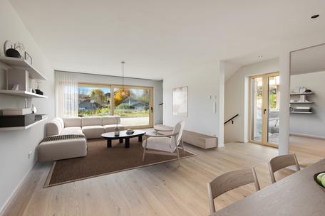 New build: Chalet meets purism: Family-friendly corner house with attractive fittings for first occupancy