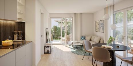 New build: Ideally designed 2-room apartment with west-facing terrace and high-quality furnishings