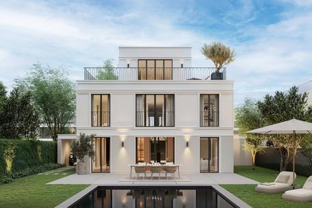 High-class new-build architect's villa with elegant aesthetics and pool