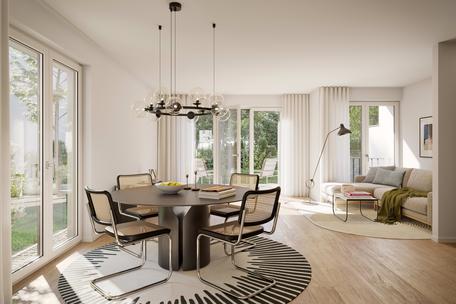 New build: Space for the family: Attractive semi-detached house with 4 rooms and pretty private garden