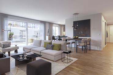 New build: Very attractive 3-room apartment with terrace and high-quality furnishings