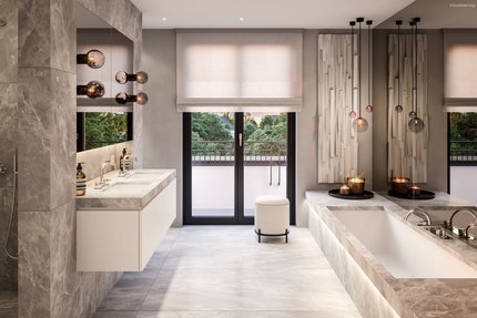 Natural stone bathroom (visualized)