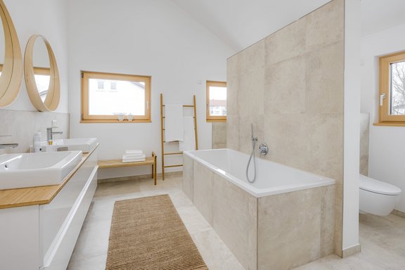 Spacious master bath