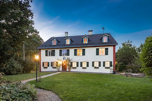 House view blue hour