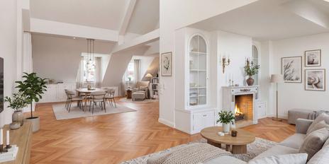 Spectacular, bright old-building maisonette with stylish ambience and roof terraces