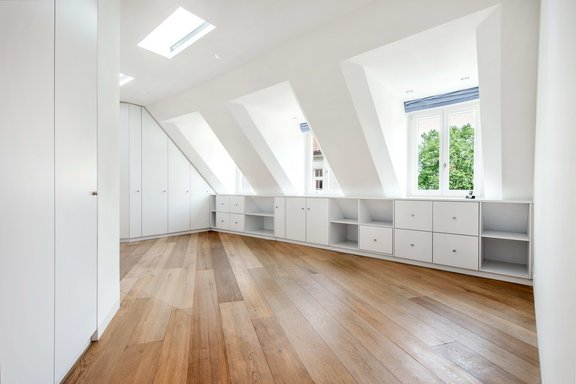 Bright children's room with lots of storage space