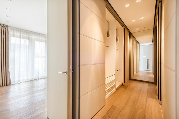 Exquisite custom carved master dressing room