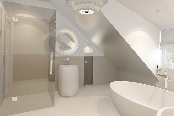 Bathroom facing south (visualization - equipment proposal Waterfront)