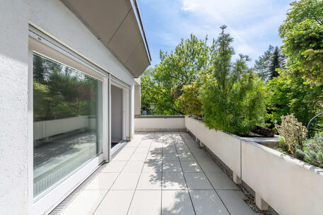 Stylish apartment with a designer aesthetic, a large rooftop terrace, and a hobby room