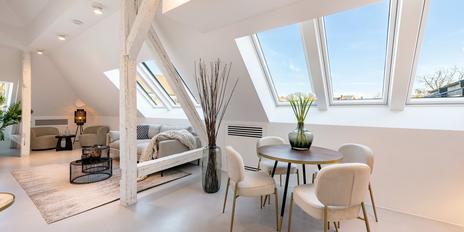 Stylish 3-room maisonette with roof terrace and loft flair near Elisabethmarkt