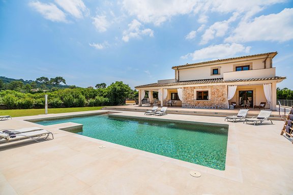 Terrace with pool and garden