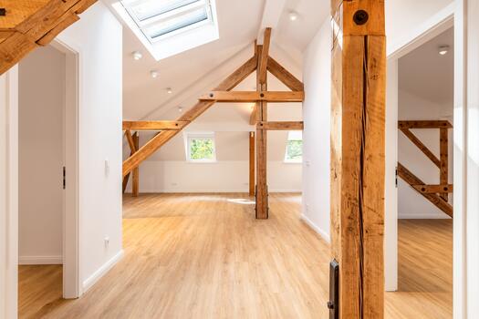 Exposed timber framing