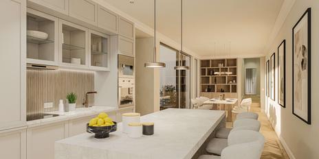 Ready for interior fit-out: living on 3 levels with roof terrace